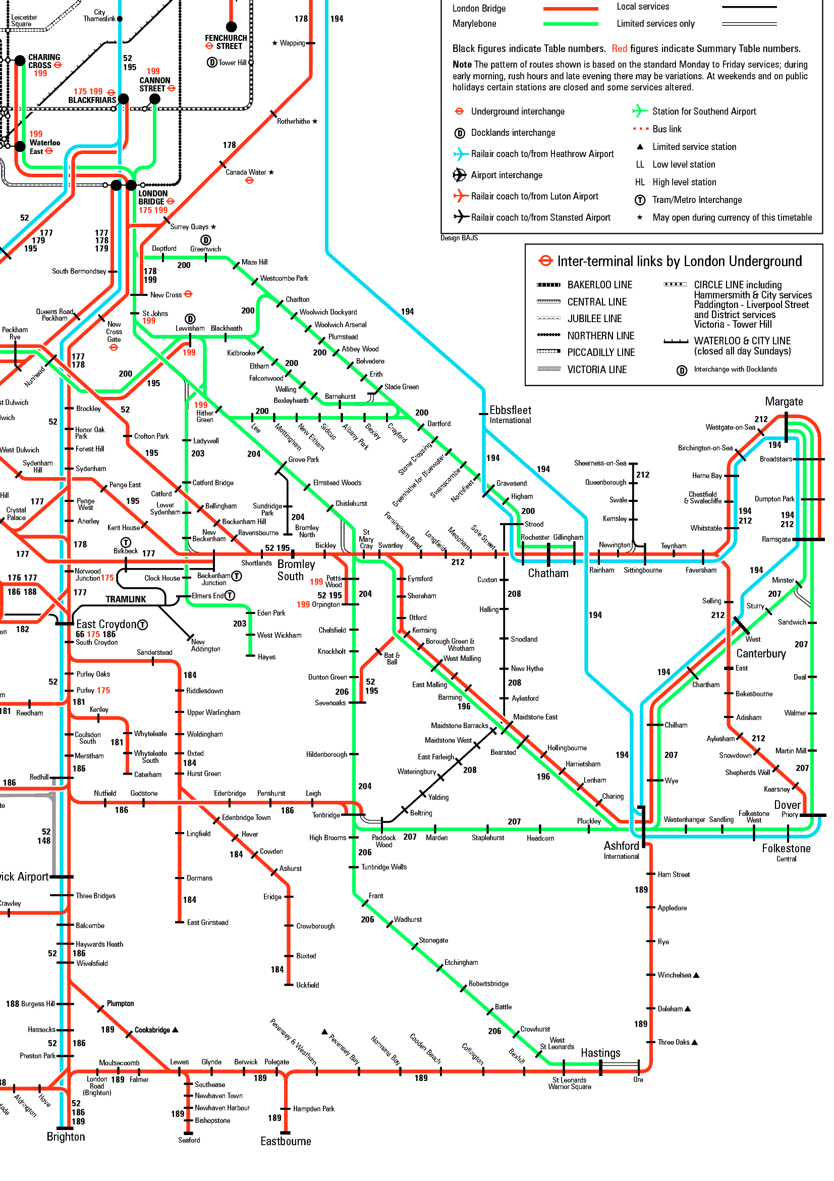 Rail map of Lewisham and Dover