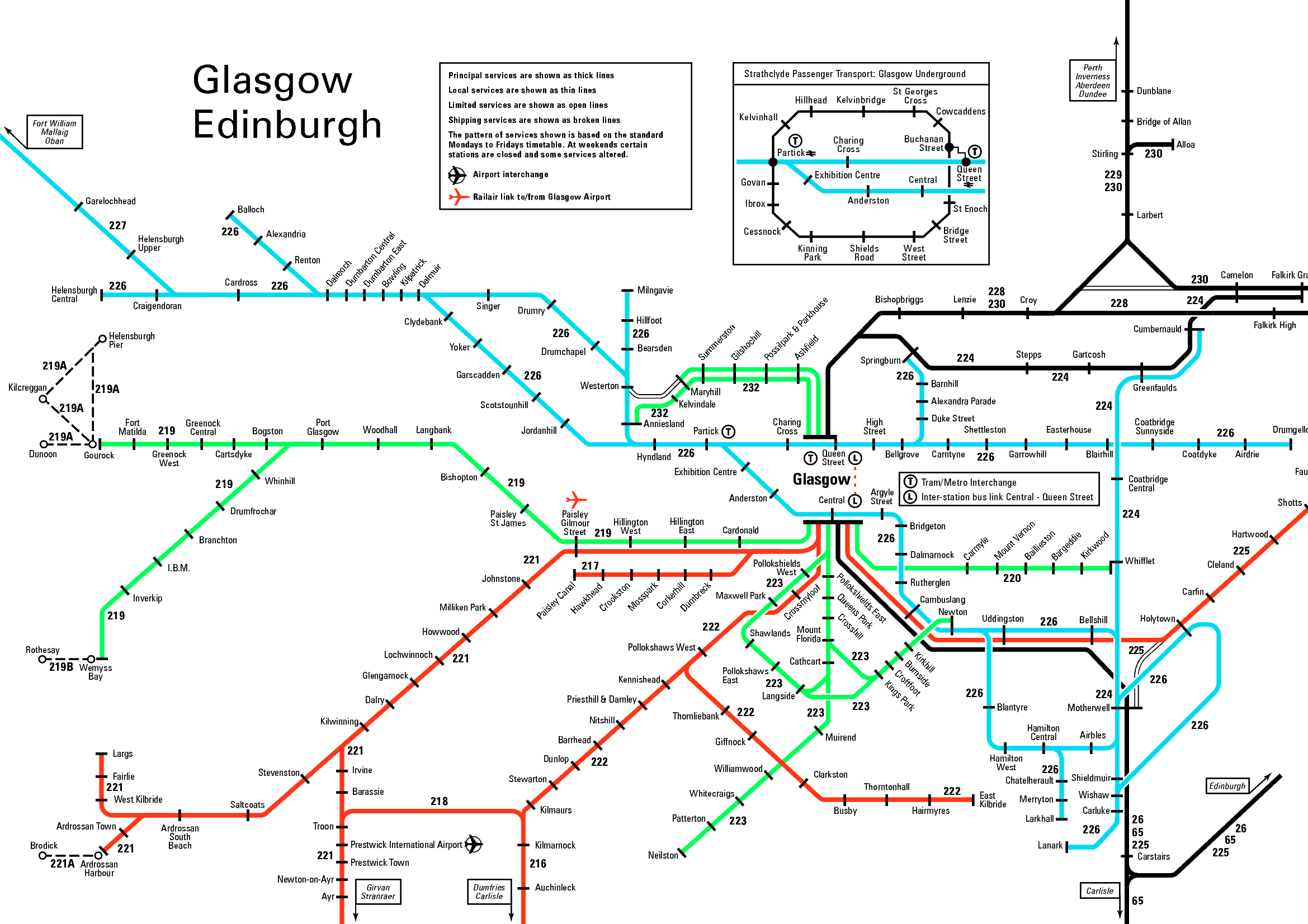 Rail map of Glasgow